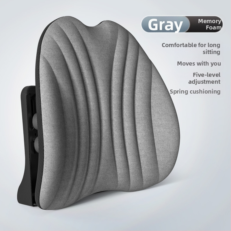 Ergonomiška juosmens atrama pagalvė biuro kėdei ir automobiliui, reguliuojama nugaros pagalvė su tinklo uždanga ir poliesterio užpildas