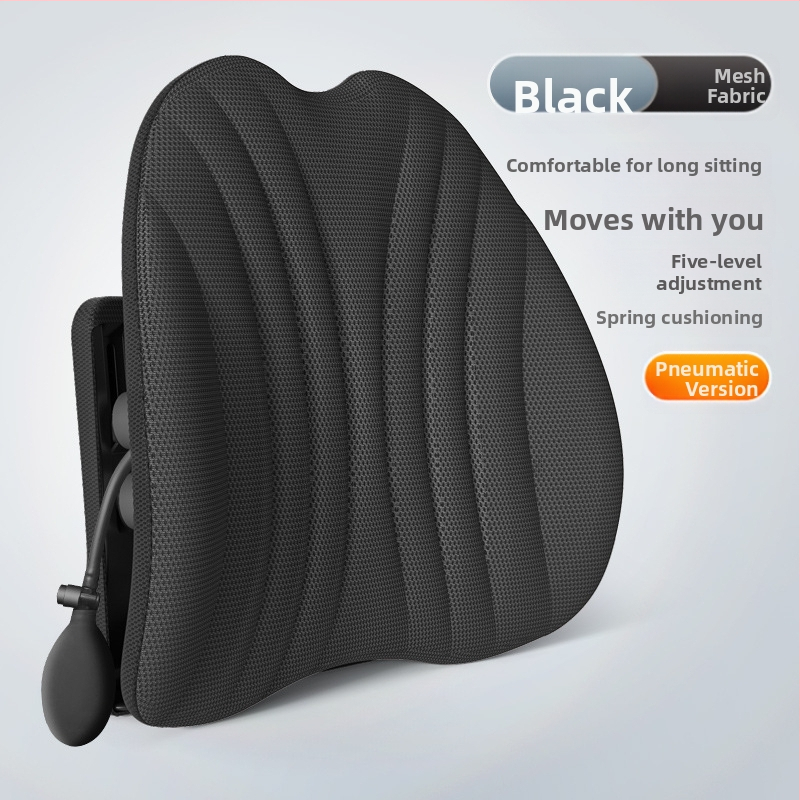 Ergonomiška juosmens atrama pagalvė biuro kėdei ir automobiliui, reguliuojama nugaros pagalvė su tinklo uždanga ir poliesterio užpildas