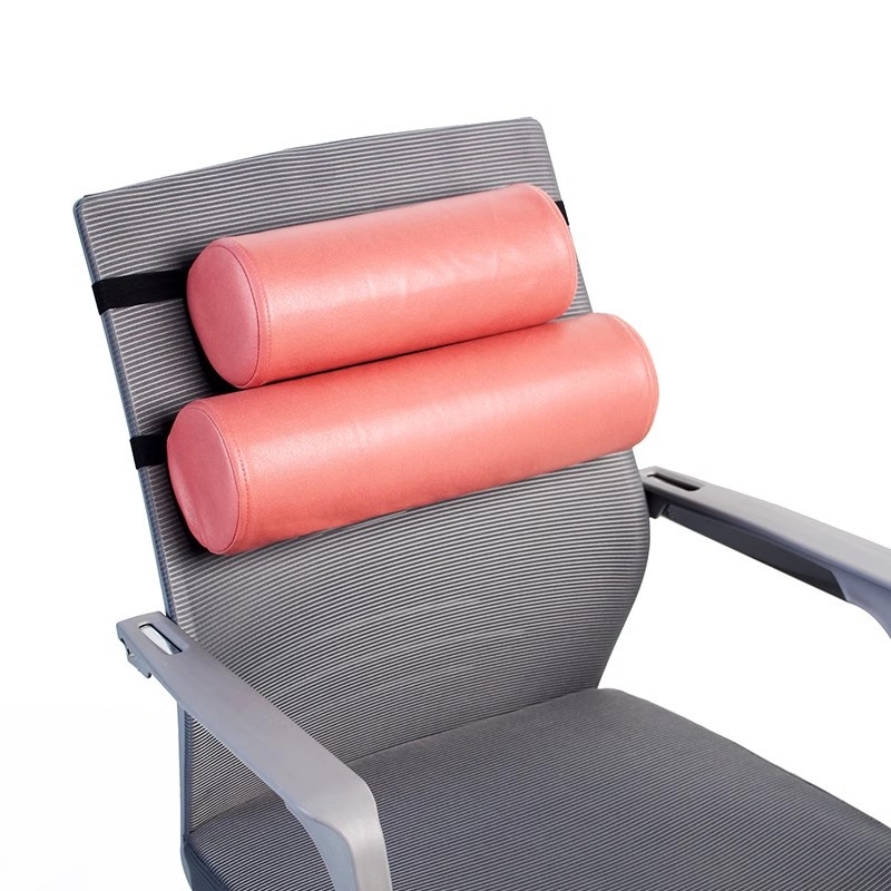 Цилиндрична лумбална опора възглавничка с пяна в ядро и технологична тъкан за офис стол