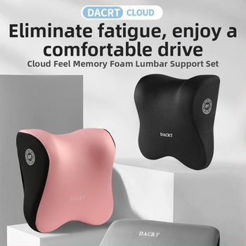 Automobilinis galvos atlošas pagalvėlis su atminties putomis ir juosmens bei pečių parama – kaklo pagalvėlė su MILK SILK užvalkalu, visiems sezonams, paprastas dizainas