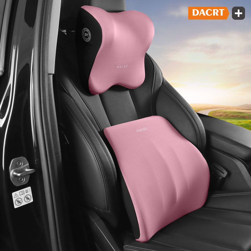 Automobilinis galvos atlošas pagalvėlis su atminties putomis ir juosmens bei pečių parama – kaklo pagalvėlė su MILK SILK užvalkalu, visiems sezonams, paprastas dizainas