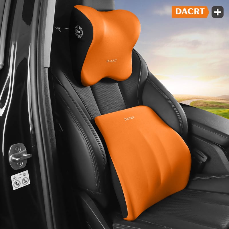 Automobilinis galvos atlošas pagalvėlis su atminties putomis ir juosmens bei pečių parama – kaklo pagalvėlė su MILK SILK užvalkalu, visiems sezonams, paprastas dizainas