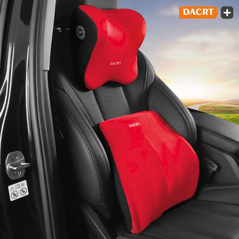 Automobilinis galvos atlošas pagalvėlis su atminties putomis ir juosmens bei pečių parama – kaklo pagalvėlė su MILK SILK užvalkalu, visiems sezonams, paprastas dizainas