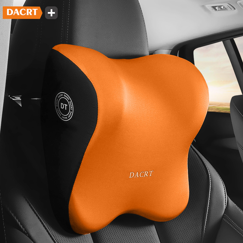 Automobilinis galvos atlošas pagalvėlis su atminties putomis ir juosmens bei pečių parama – kaklo pagalvėlė su MILK SILK užvalkalu, visiems sezonams, paprastas dizainas