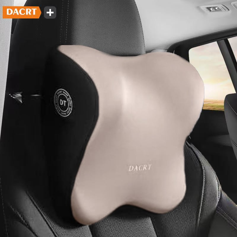 Automobilinis galvos atlošas pagalvėlis su atminties putomis ir juosmens bei pečių parama – kaklo pagalvėlė su MILK SILK užvalkalu, visiems sezonams, paprastas dizainas