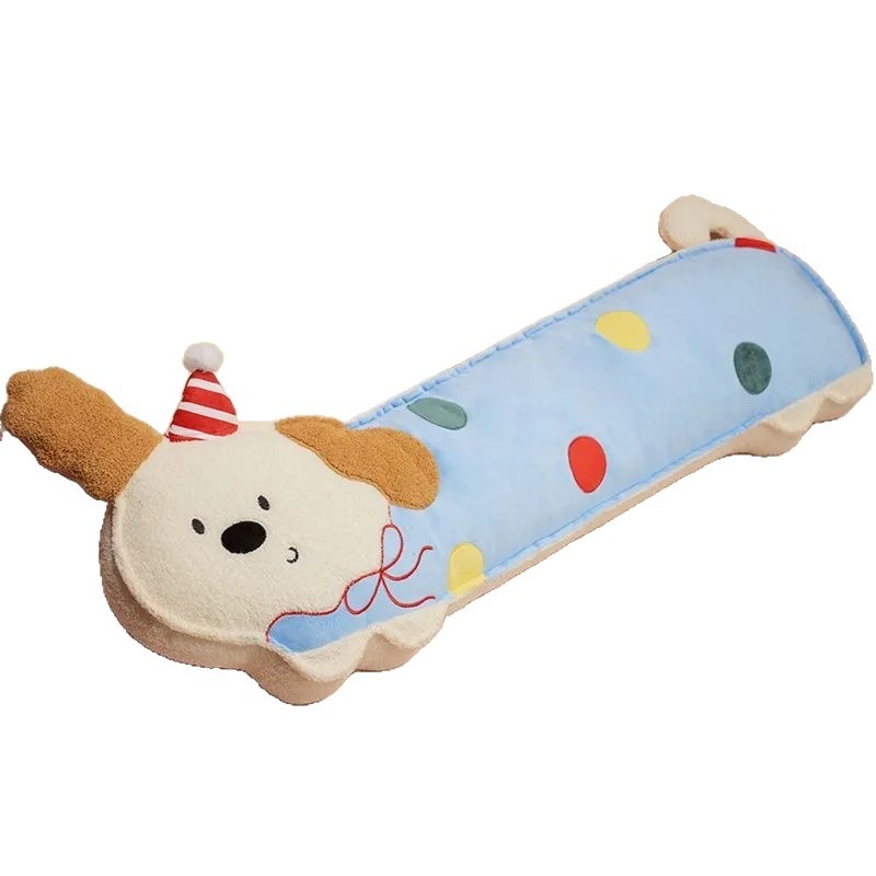 Дълга възглавница с куче на точки за момичета, странично спане и опора за кръста, калъф от плат, пълнеж PP памук