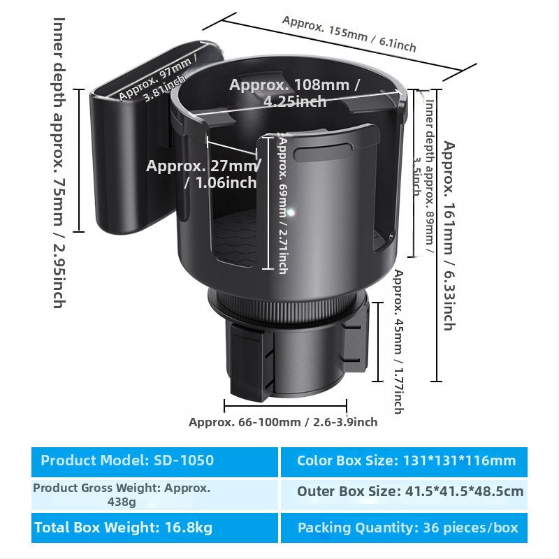 Shunwei SD-1039 Auto tassihoidik – ABS/PC, Ühilduv originaalse tassihoidjaga, Kohandatav