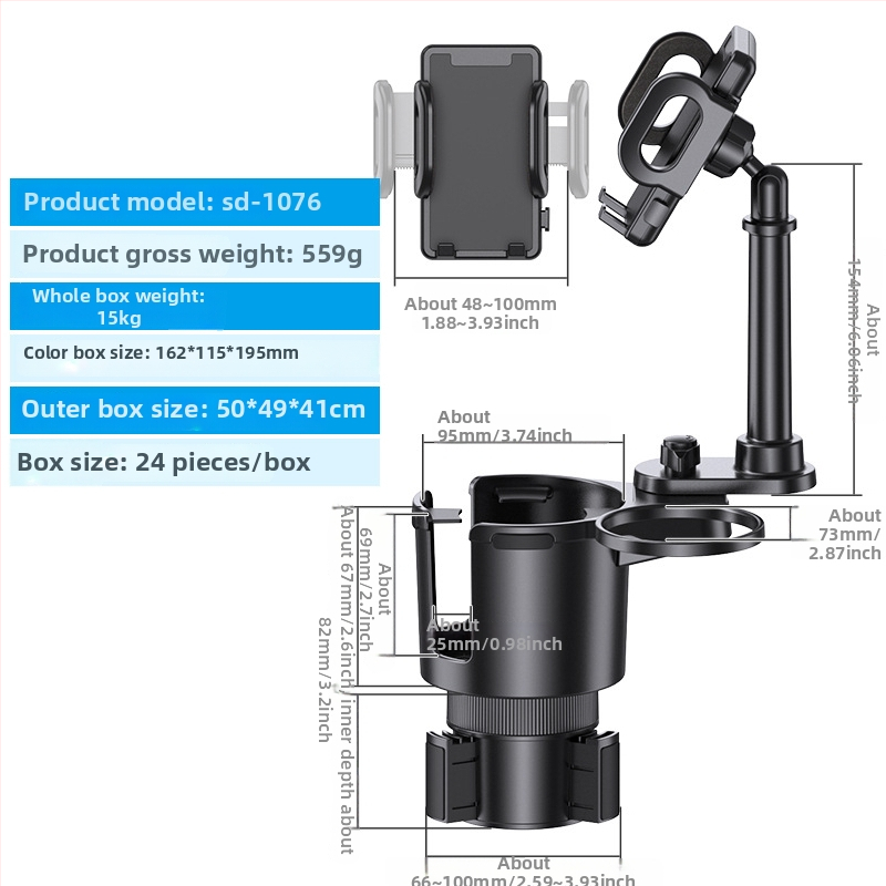 Shunwei SD-1039 Auto tassihoidik – ABS/PC, Ühilduv originaalse tassihoidjaga, Kohandatav