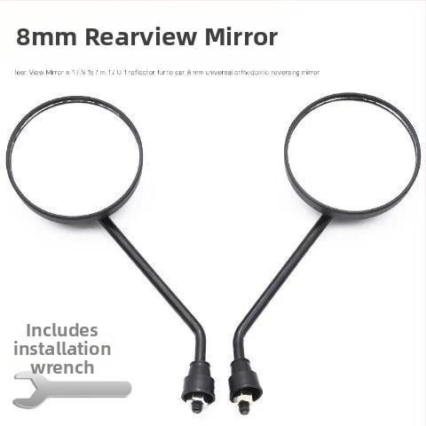 Galinis veidrodis skuteriams ir elektromobiliams, plastikinis korpusas, bendras modelis, universalus miesto kelionėms