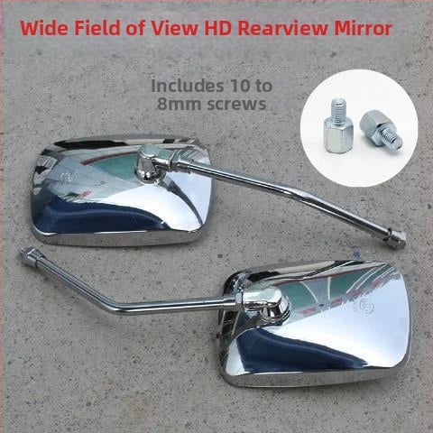 Galinis veidrodis skuteriams ir elektromobiliams, plastikinis korpusas, bendras modelis, universalus miesto kelionėms