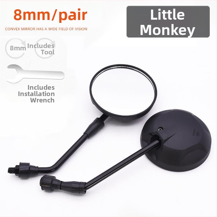 Galinis veidrodis skuteriams ir elektromobiliams, plastikinis korpusas, bendras modelis, universalus miesto kelionėms