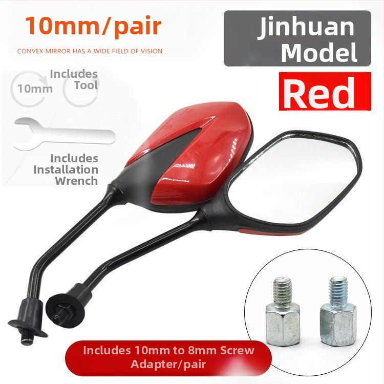 Galinis veidrodis skuteriams ir elektromobiliams, plastikinis korpusas, bendras modelis, universalus miesto kelionėms