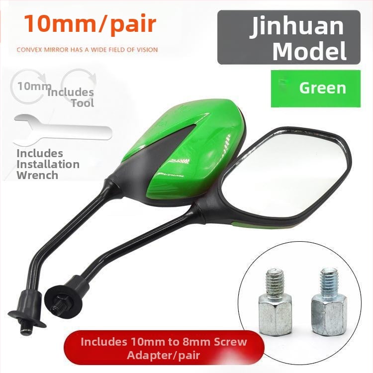 Galinis veidrodis skuteriams ir elektromobiliams, plastikinis korpusas, bendras modelis, universalus miesto kelionėms