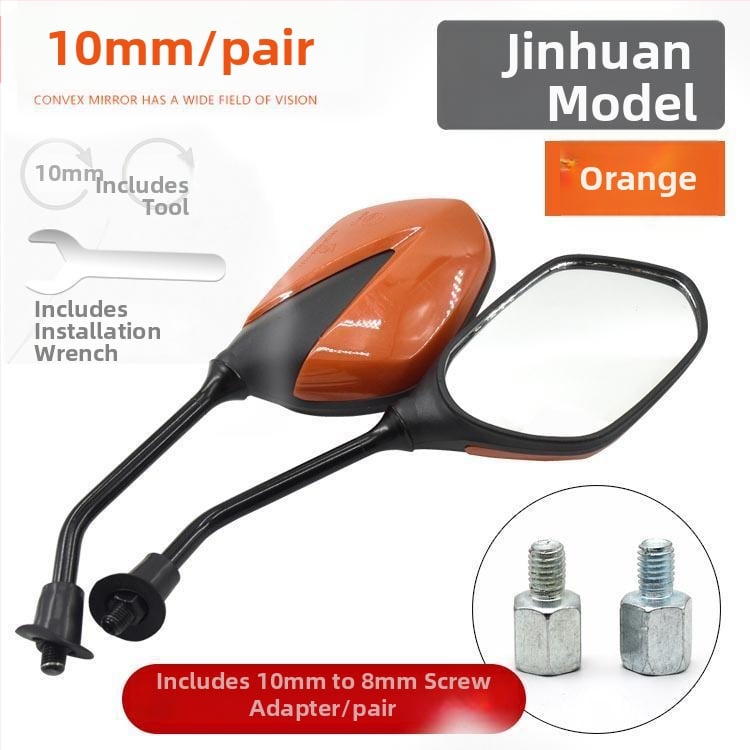 Galinis veidrodis skuteriams ir elektromobiliams, plastikinis korpusas, bendras modelis, universalus miesto kelionėms