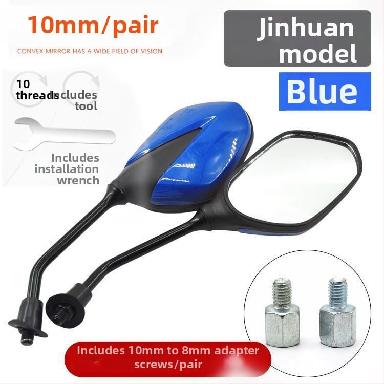 Galinis veidrodis skuteriams ir elektromobiliams, plastikinis korpusas, bendras modelis, universalus miesto kelionėms