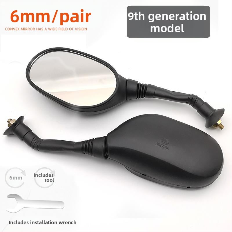 Galinis veidrodis skuteriams ir elektromobiliams, plastikinis korpusas, bendras modelis, universalus miesto kelionėms