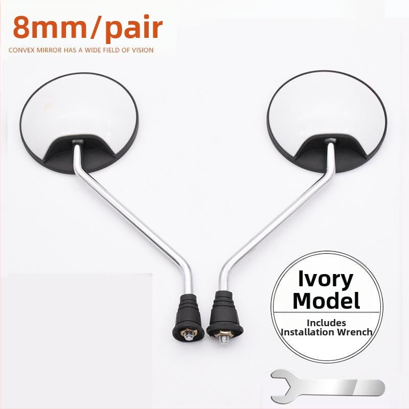 Galinis veidrodis skuteriams ir elektromobiliams, plastikinis korpusas, bendras modelis, universalus miesto kelionėms