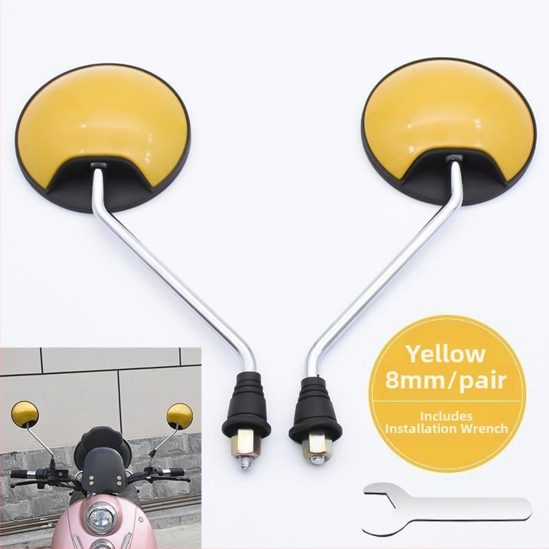 Galinis veidrodis skuteriams ir elektromobiliams, plastikinis korpusas, bendras modelis, universalus miesto kelionėms