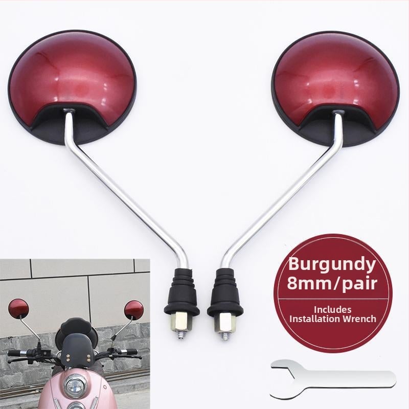 Galinis veidrodis skuteriams ir elektromobiliams, plastikinis korpusas, bendras modelis, universalus miesto kelionėms