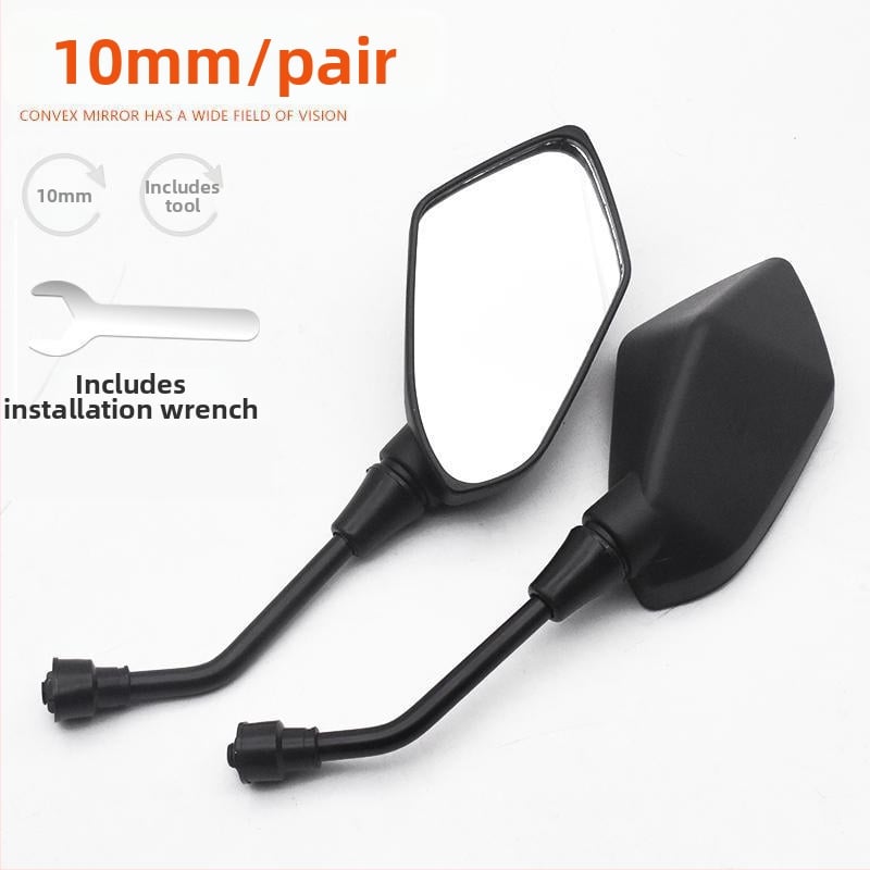 Galinis veidrodis skuteriams ir elektromobiliams, plastikinis korpusas, bendras modelis, universalus miesto kelionėms