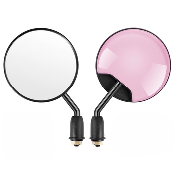 HD galinio vaizdo veidrodėlis elektriniams transporteriams – trumpas strypas, apvalus konveksinis veidrodėlis, 180° reguliavimas, 8 mm dviejų skylių tvirtinimas