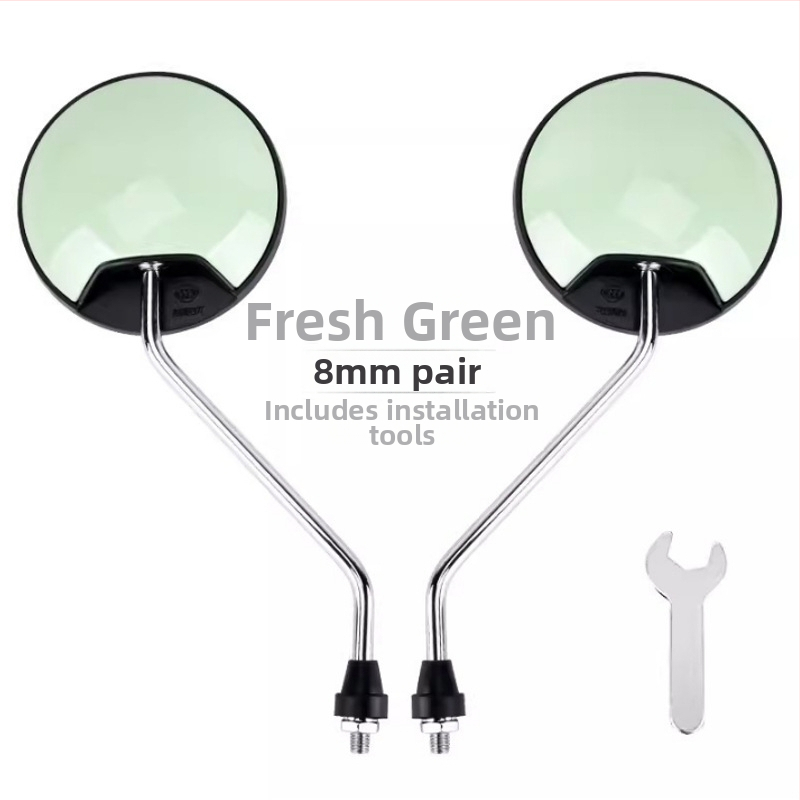 HD galinio vaizdo veidrodėlis elektriniams transporteriams – trumpas strypas, apvalus konveksinis veidrodėlis, 180° reguliavimas, 8 mm dviejų skylių tvirtinimas