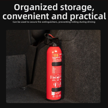 Suport fix pentru stingător auto și casă — compatibil cu stingătoare cu pulbere uscată pe bază de apă, raft individual, prindere cu curea