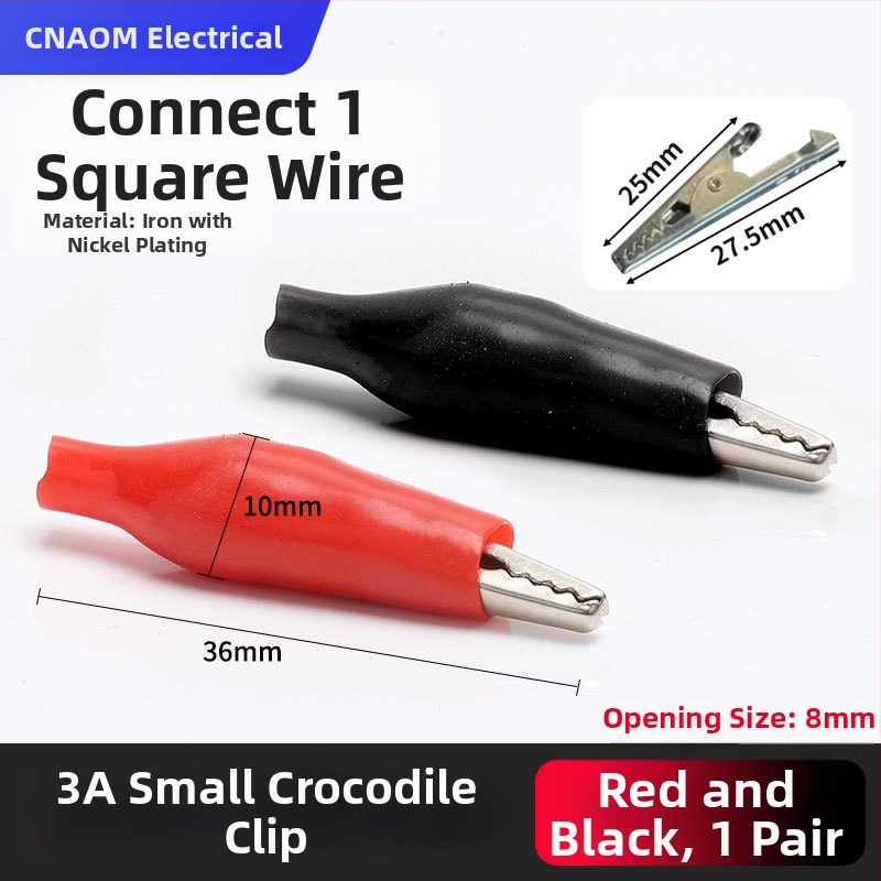 Iš gryno vario pagamintas krokodilo klipsas su gaubteliu laidimu ir automobilio akumuliatoriaus testavimui