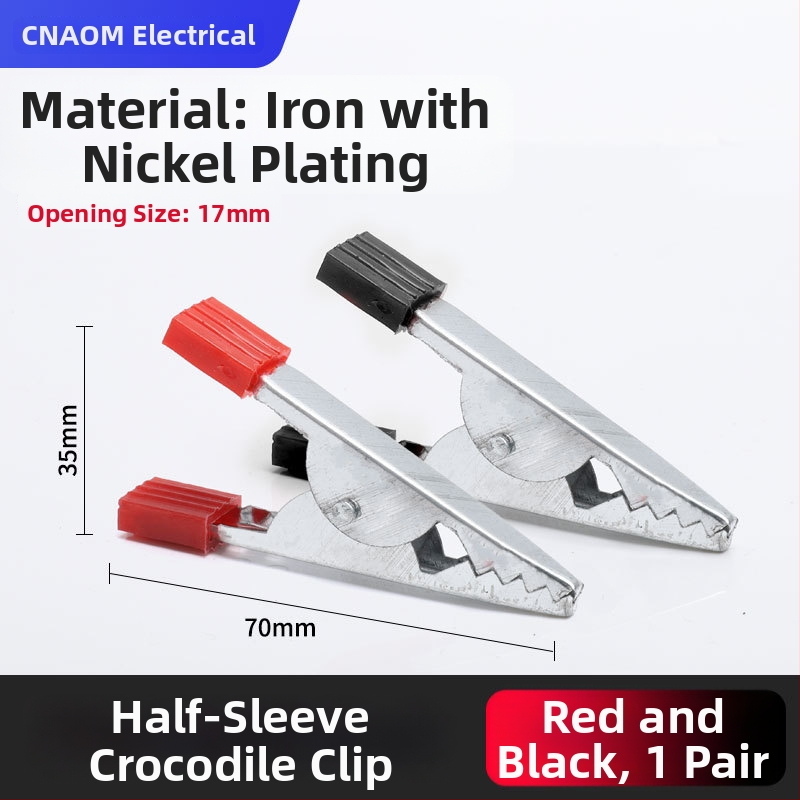 Iš gryno vario pagamintas krokodilo klipsas su gaubteliu laidimu ir automobilio akumuliatoriaus testavimui