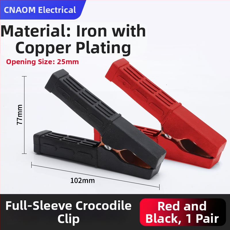 Iš gryno vario pagamintas krokodilo klipsas su gaubteliu laidimu ir automobilio akumuliatoriaus testavimui