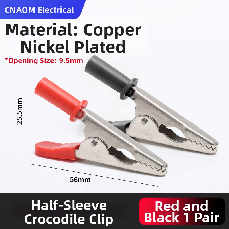 Iš gryno vario pagamintas krokodilo klipsas su gaubteliu laidimu ir automobilio akumuliatoriaus testavimui