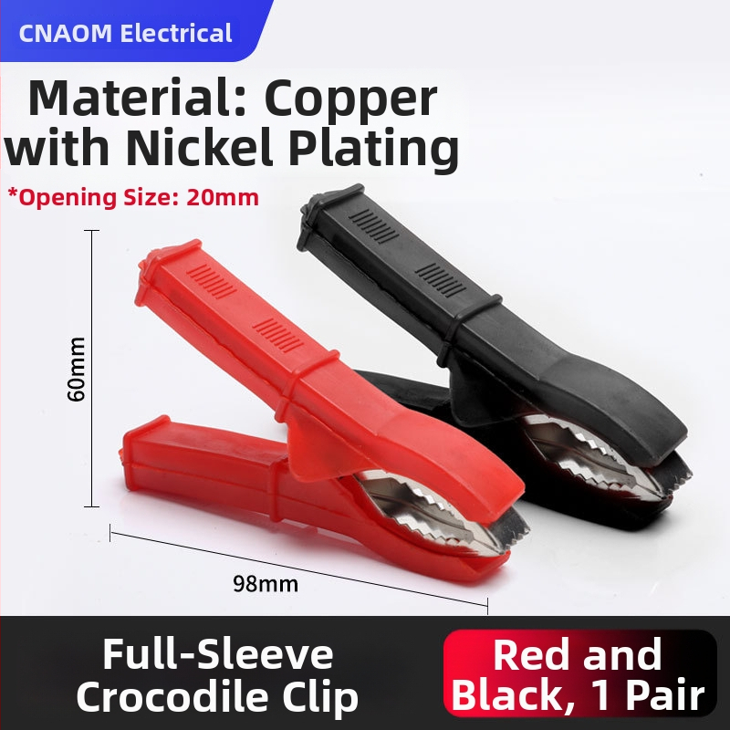 Iš gryno vario pagamintas krokodilo klipsas su gaubteliu laidimu ir automobilio akumuliatoriaus testavimui