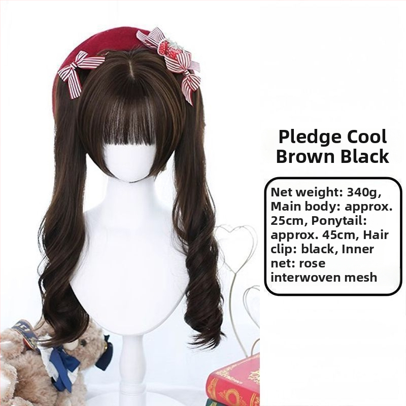 Moteriška plaukka, natūralus jaunatviškas įvaizdis, dvigubi kasneliai, tigro burnos klipas, Romos garbanos, Lolita stilius