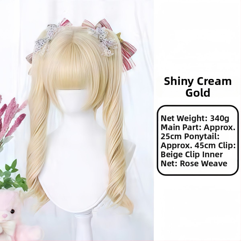 Moteriška plaukka, natūralus jaunatviškas įvaizdis, dvigubi kasneliai, tigro burnos klipas, Romos garbanos, Lolita stilius