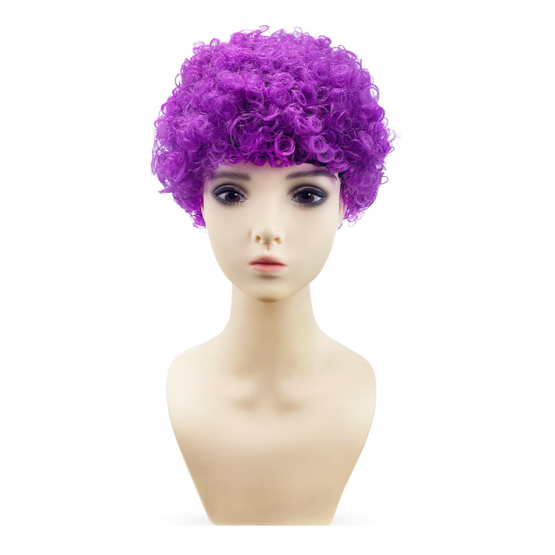 Perucă pentru cosplay, stil Afro, păr scurt, fir rezistent la temperaturi înalte, mecanism de fabricație, model 121205