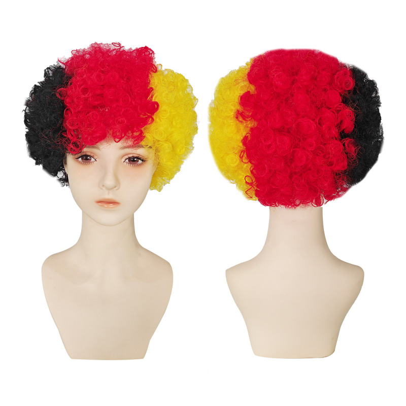 Perucă pentru cosplay, stil Afro, păr scurt, fir rezistent la temperaturi înalte, mecanism de fabricație, model 121205
