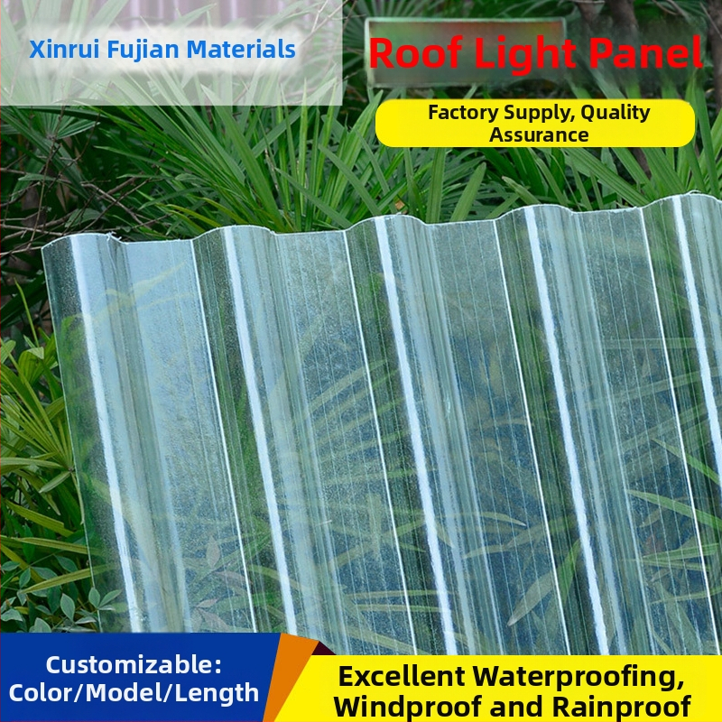 Skaidrus FRP apšvietimo panelis šiltnariui, atsparus korozijai, stiklo pluošto sustiprintas, tipai 820/840/760/900, pagal užsakymą