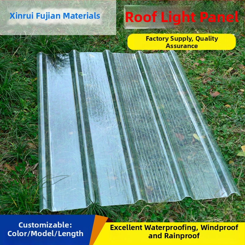 Skaidrus FRP apšvietimo panelis šiltnariui, atsparus korozijai, stiklo pluošto sustiprintas, tipai 820/840/760/900, pagal užsakymą