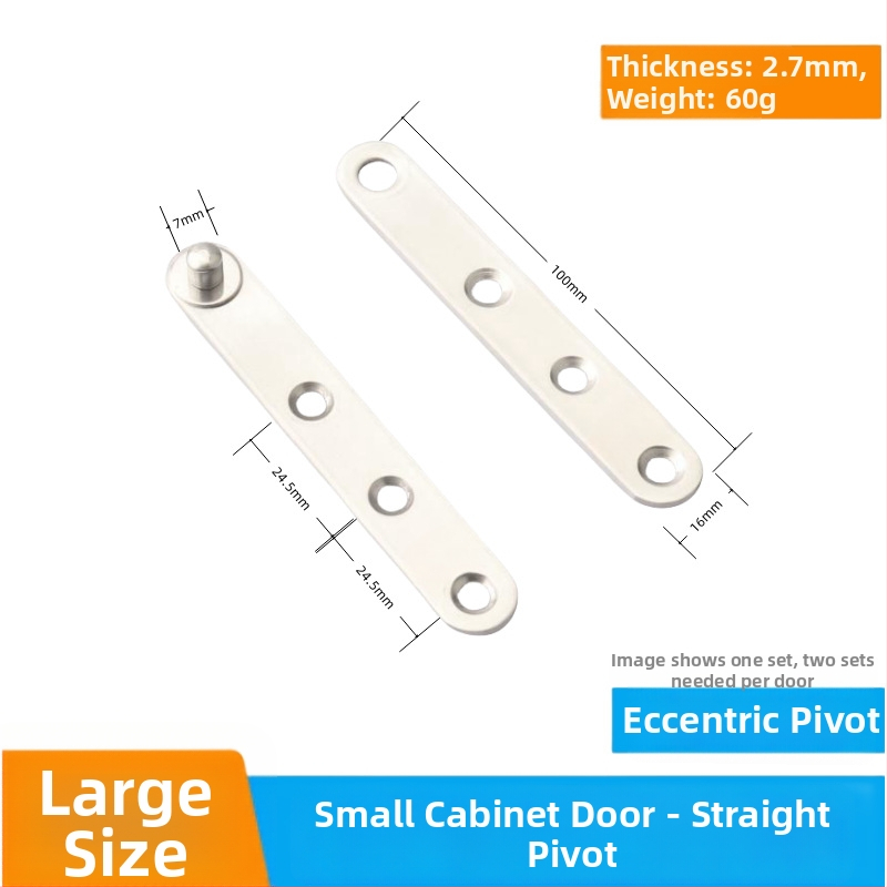 DCJ skriveni šarnirom za drvena vrata ormara - nehrđajući čelik/željezo, 360° okretna osovina, elektroplatirani završetak, moderan stil