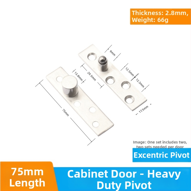 DCJ skriveni šarnirom za drvena vrata ormara - nehrđajući čelik/željezo, 360° okretna osovina, elektroplatirani završetak, moderan stil