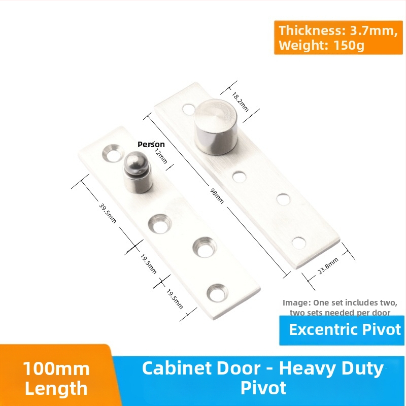 DCJ skriveni šarnirom za drvena vrata ormara - nehrđajući čelik/željezo, 360° okretna osovina, elektroplatirani završetak, moderan stil