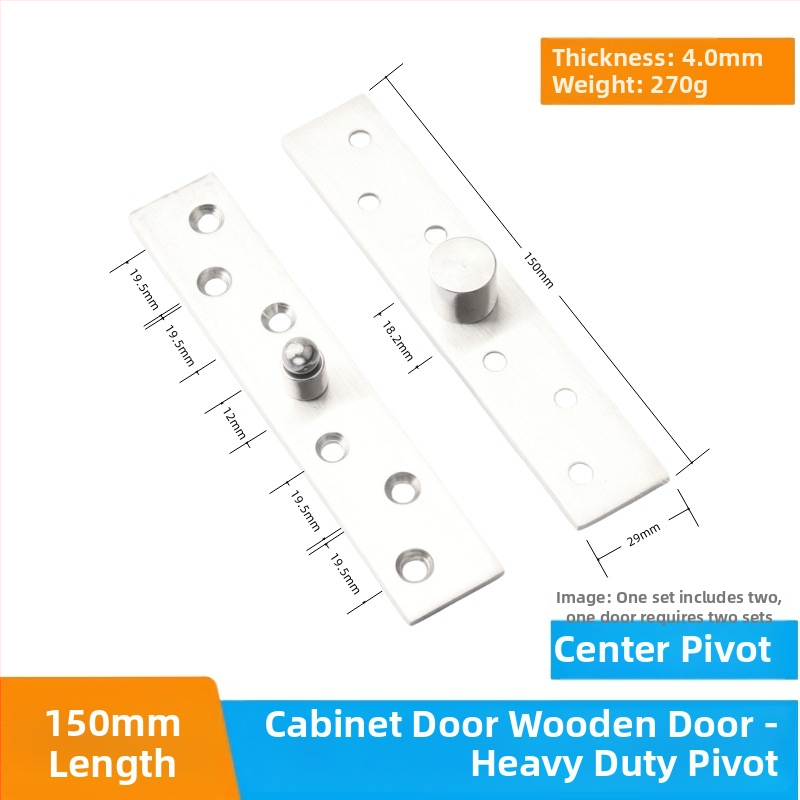 DCJ skriveni šarnirom za drvena vrata ormara - nehrđajući čelik/željezo, 360° okretna osovina, elektroplatirani završetak, moderan stil