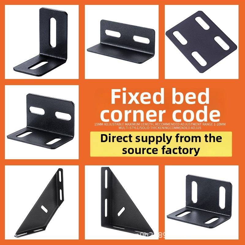 Stiprus kampinis laikiklis lovai, kairėje ir dešinėje, trijų šalių tvirtinimas, 90° kampas