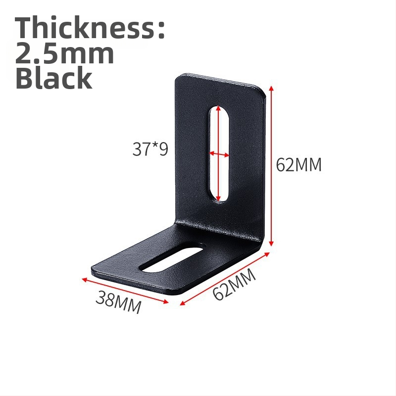 Stiprus kampinis laikiklis lovai, kairėje ir dešinėje, trijų šalių tvirtinimas, 90° kampas