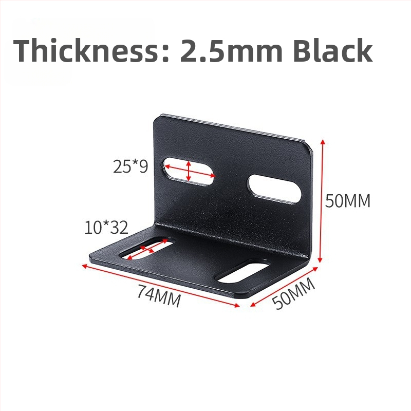 Stiprus kampinis laikiklis lovai, kairėje ir dešinėje, trijų šalių tvirtinimas, 90° kampas