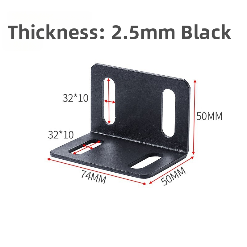 Stiprus kampinis laikiklis lovai, kairėje ir dešinėje, trijų šalių tvirtinimas, 90° kampas