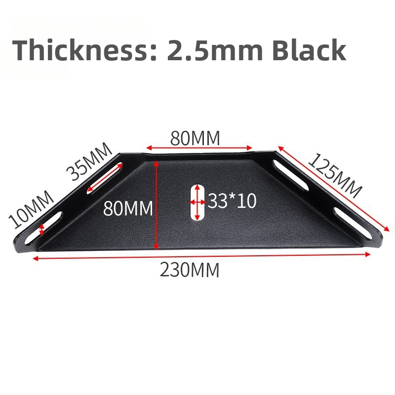 Stiprus kampinis laikiklis lovai, kairėje ir dešinėje, trijų šalių tvirtinimas, 90° kampas