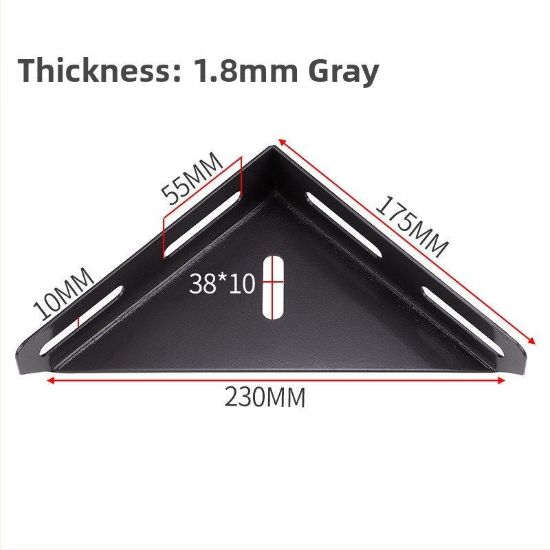 Stiprus kampinis laikiklis lovai, kairėje ir dešinėje, trijų šalių tvirtinimas, 90° kampas