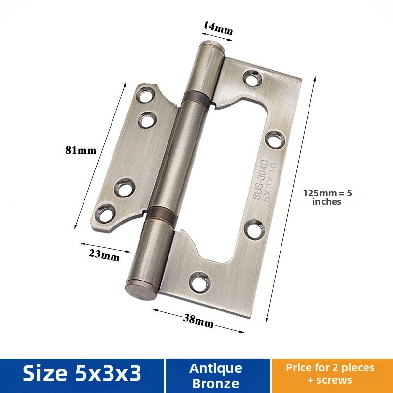 Durų vyris iš nerūdijančio plieno – Asabie, šiuolaikiškas minimalistinis stilius, elektroplatinė danga