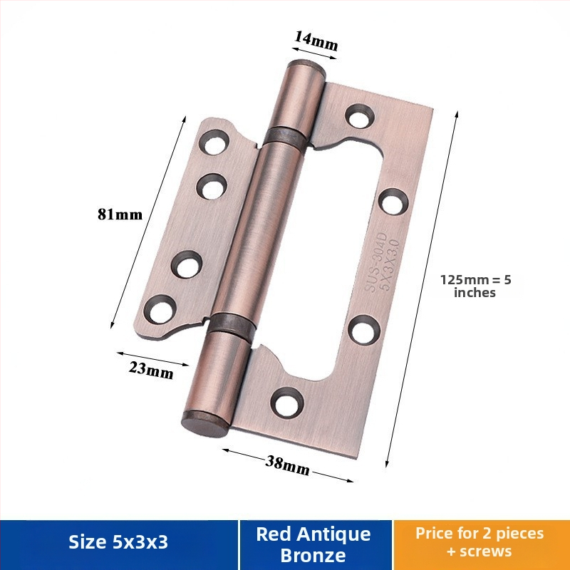 Durų vyris iš nerūdijančio plieno – Asabie, šiuolaikiškas minimalistinis stilius, elektroplatinė danga